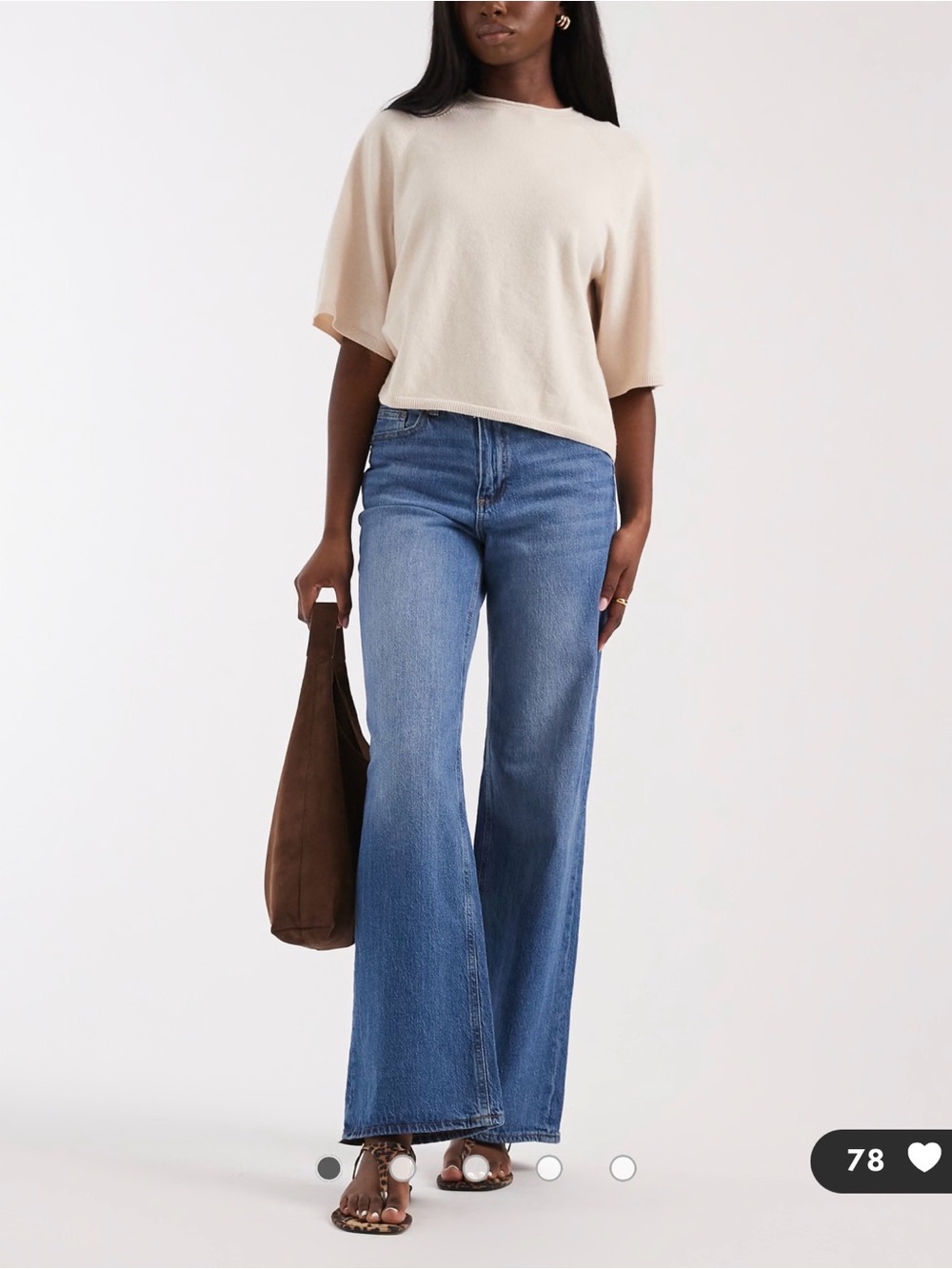 Vero Moda Tessa wide leg jeans in medium blue denim